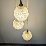 Vintage design chandelier in yellow Clichy glass