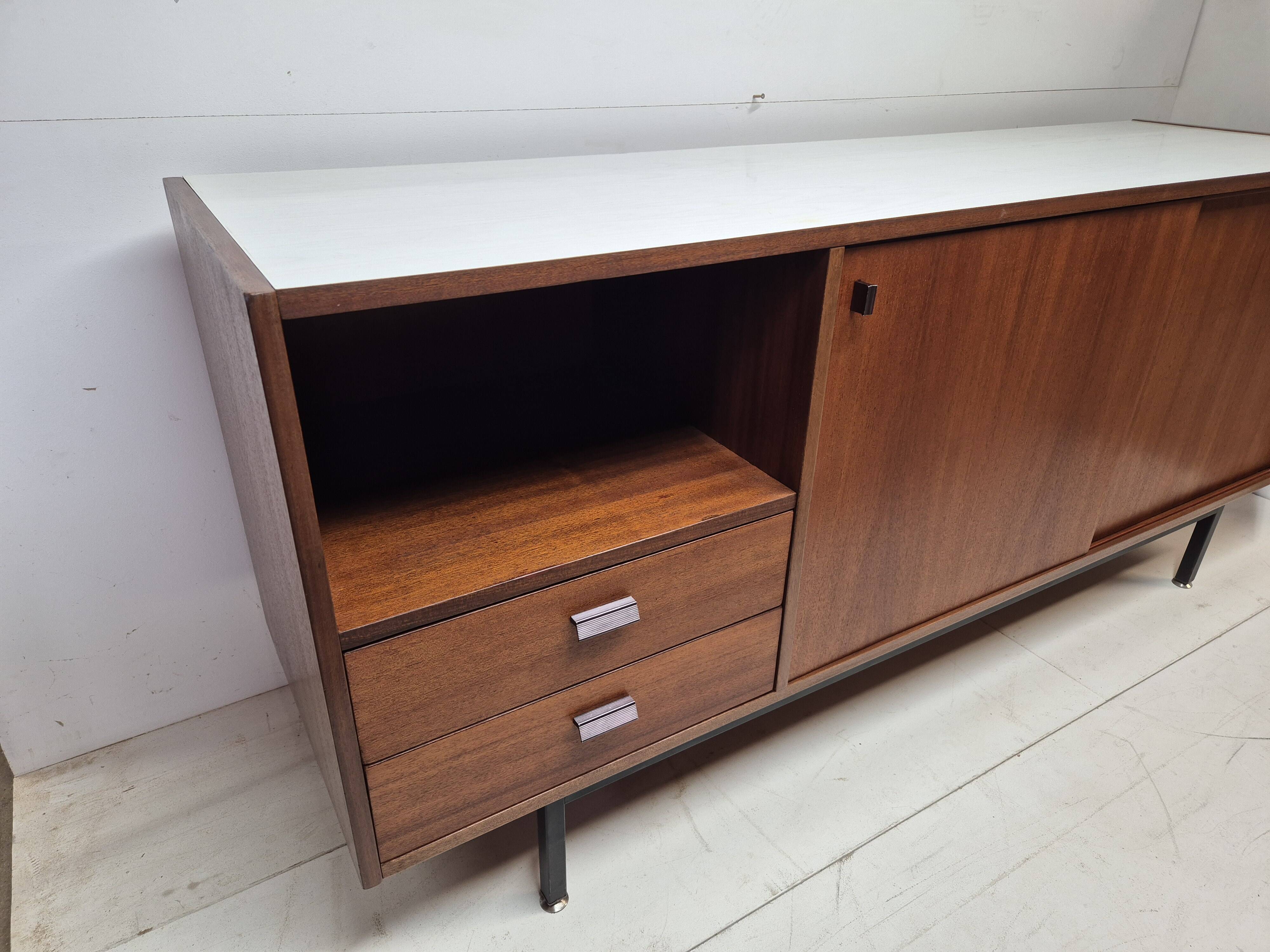 Low sideboard, 1950s/60s, from the Jean Zay University Residence in Antony