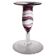 Artistic candlestick in white and purple glass, mid-20th century.
