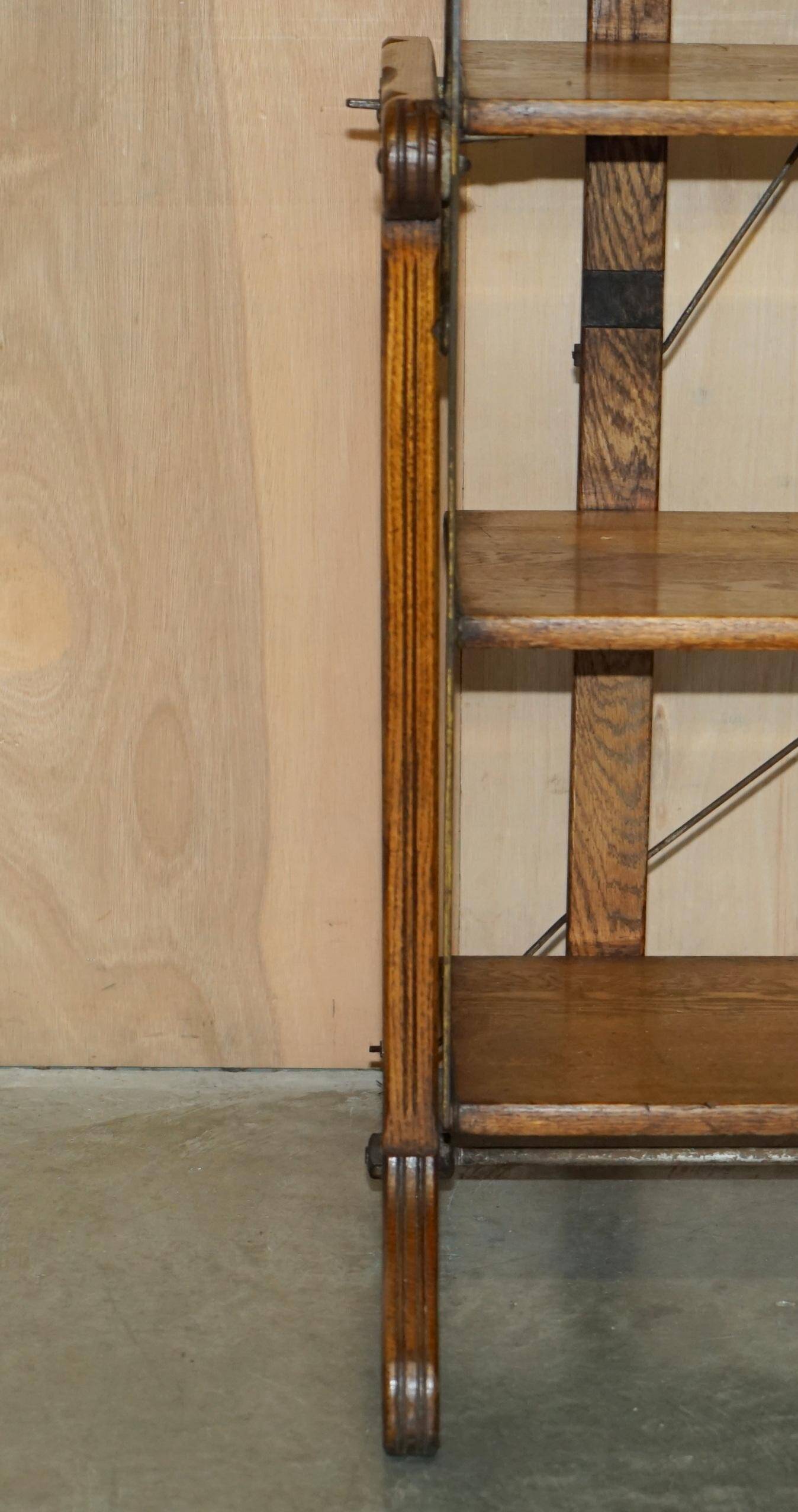 Transformable library table by Boeckh Brothers, circa 1910, restored.