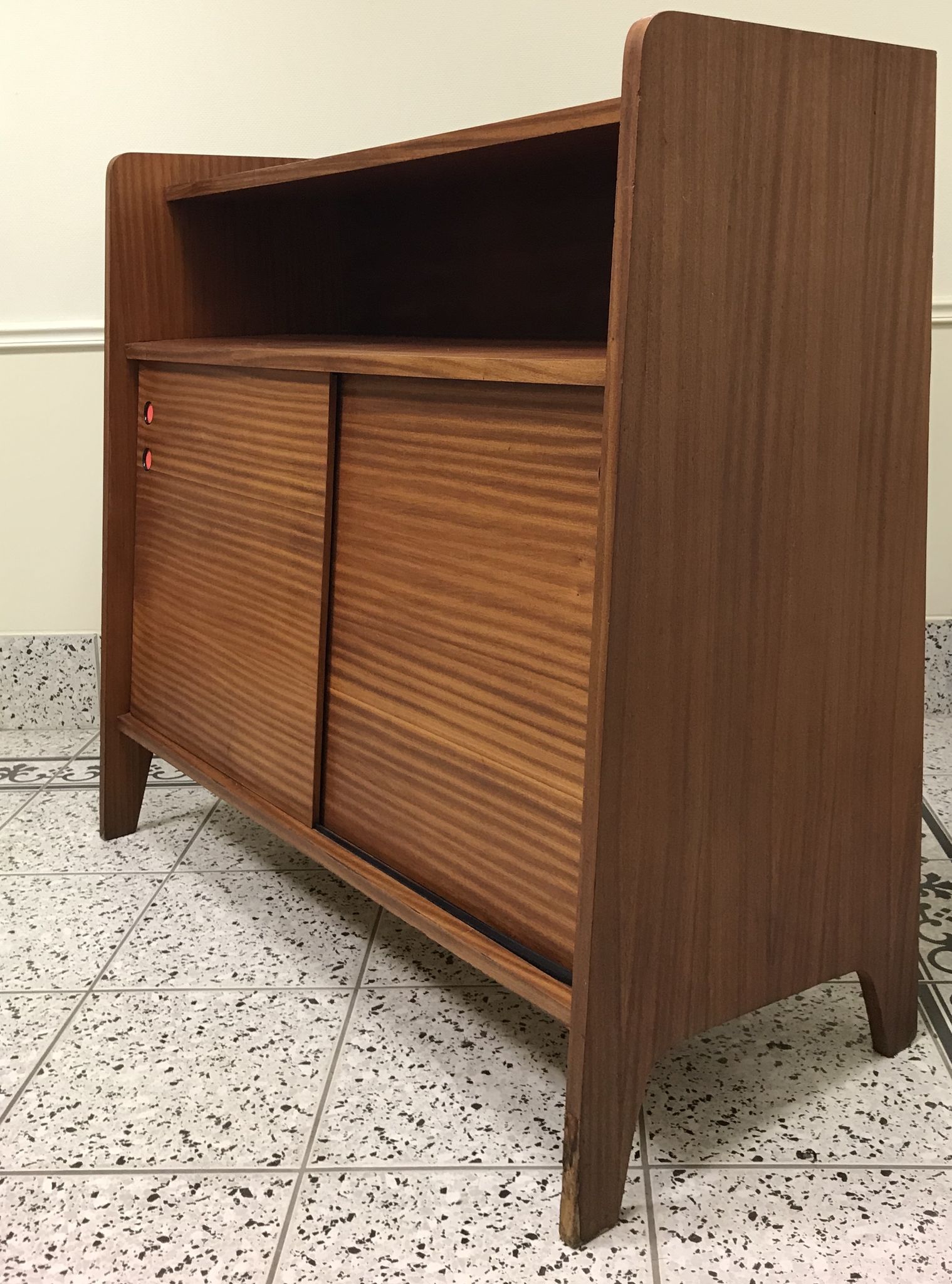 Bibliothèque buffet portes coulissantes 50's