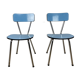 Duo de chaises en formica bleu ciel