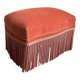 Vintage pink velvet fringe ottoman pouf