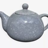 Théière 1980 grise et blanche moucheté
