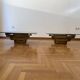 Vintage 1970s Square Coffee Table in Brass and Smoked Glass, David Hicks