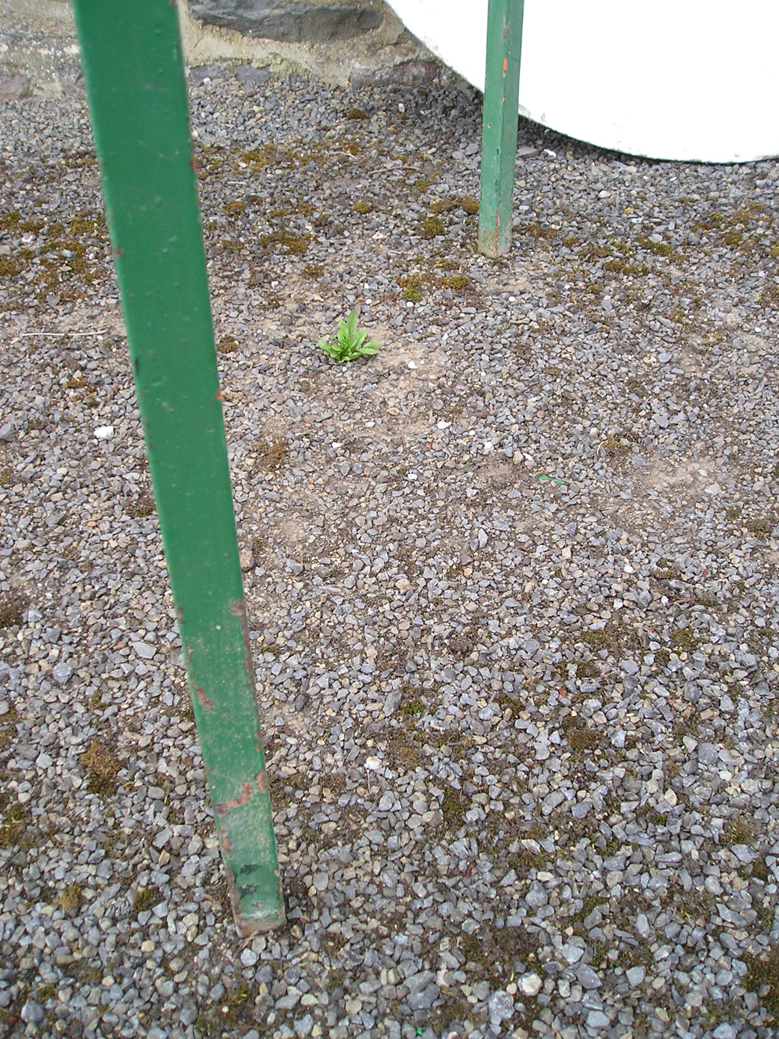 Table de jardin ronde à piètement métal tripode et plateau amovible en aggloméré