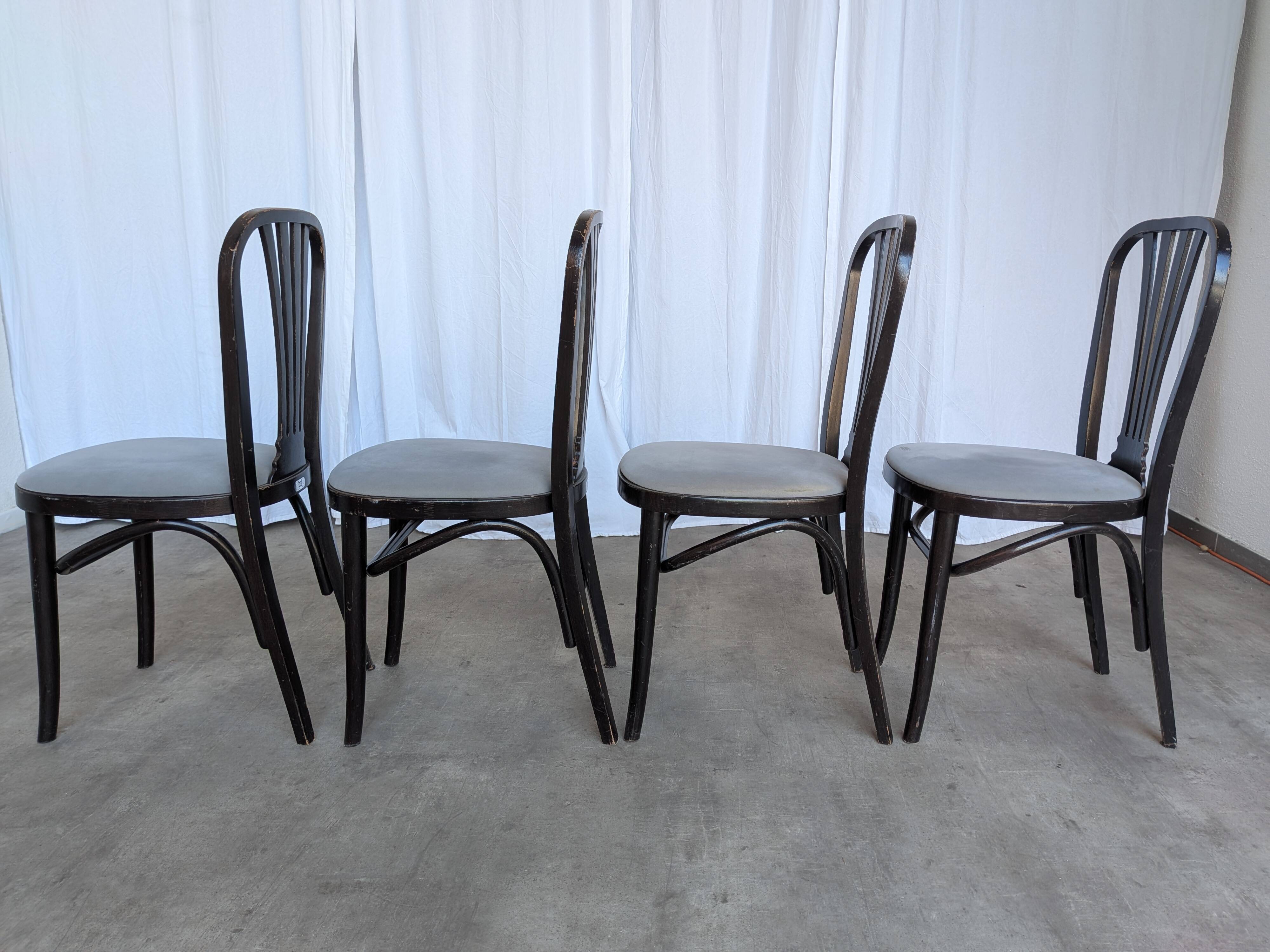 Chaises de salle à manger STOL Kamnik vintage : ensemble de 4 des années 1970, style moderne du milieu du siècle.