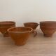 Set of 6 vintage handmade glazed stoneware mugs
