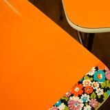Pair of orange Formica "Tublac" chairs