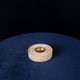 Italian Round Travertine and Copper-Toned Metal Ashtray, 1970
