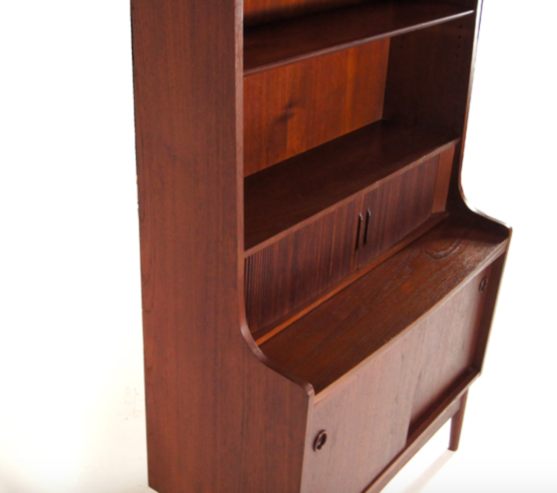 Vintage Danish retro office desk in 60s teak