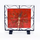 1970s modern electric fireplace clock VEB Elektrobau Greiz, Germany