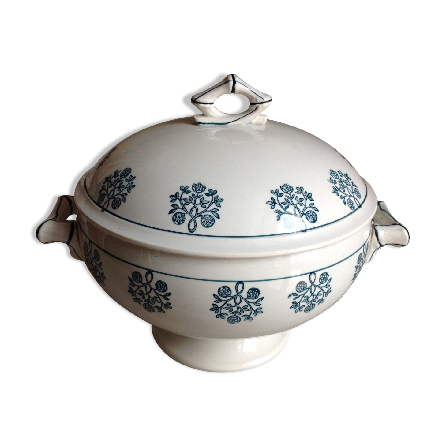 Soupiere Sarreguemines & Digoin, decor Rene, années 50-60