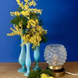 Vintage globe table lamp in moulded glass