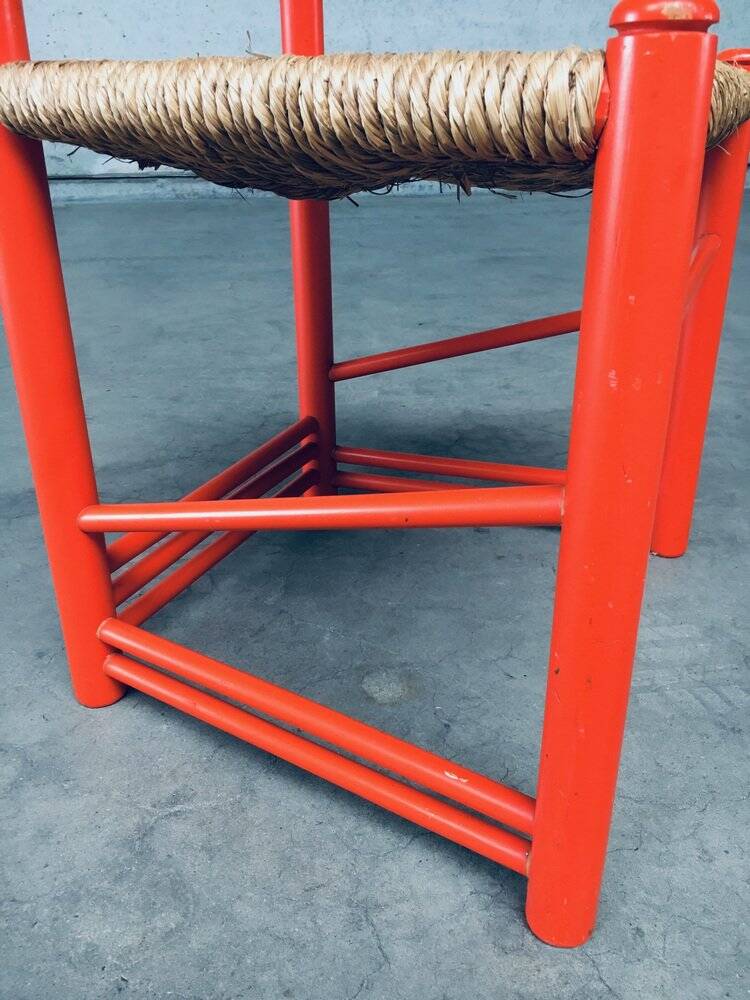 Austrian Folk Art Rush Side Chair, 1970s