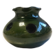 Vase / pot à bulbes en terre cuite émaillée verte