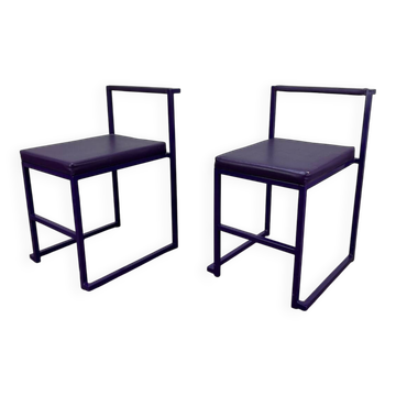 2 chaises design postmoderne, années 80