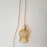 Chiseled glass hand lamp