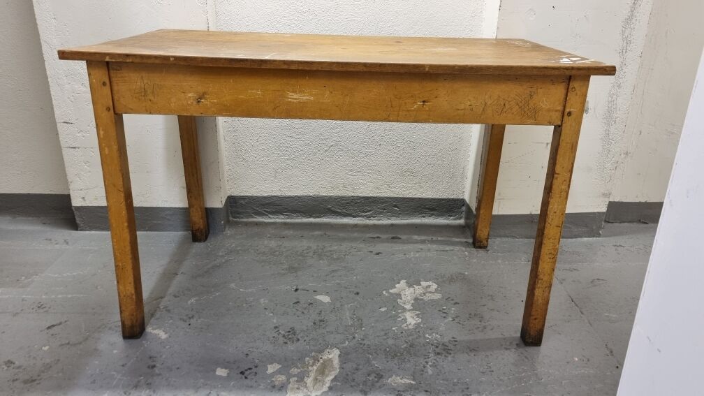 Old wooden administration table