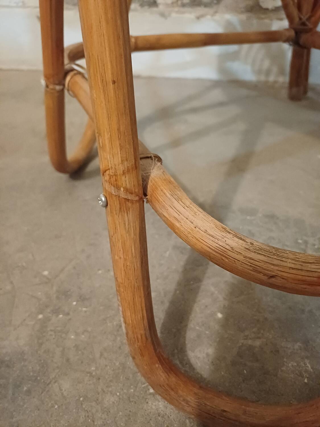 Rattan high chair, bamboo