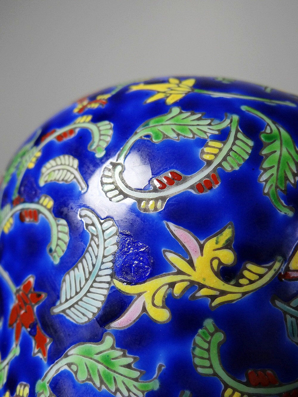 2 pots à gingembre vintage en porcelaine de Chine émaillée