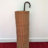 Vintage umbrella holder in wicker rattan