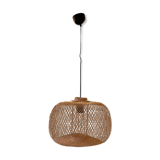 Woven bamboo light fixture