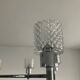 Vintage Italian chandelier from the 60s in chromed metal and glass