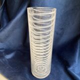 Swedish vase signed Kosta Boda blown with wavy and spiral stripes