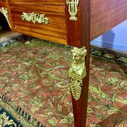 Empire style desk return from egypt double sided in mahogany and gilded bronzes year 1900
