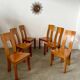 Set of 6 solid elm chairs 70s vintage Seltz design