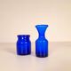 Midcentury collection of eight blue vases by Erik Höglund, Sweden, 1960s.