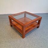Table basse vintage en Merisier massif.