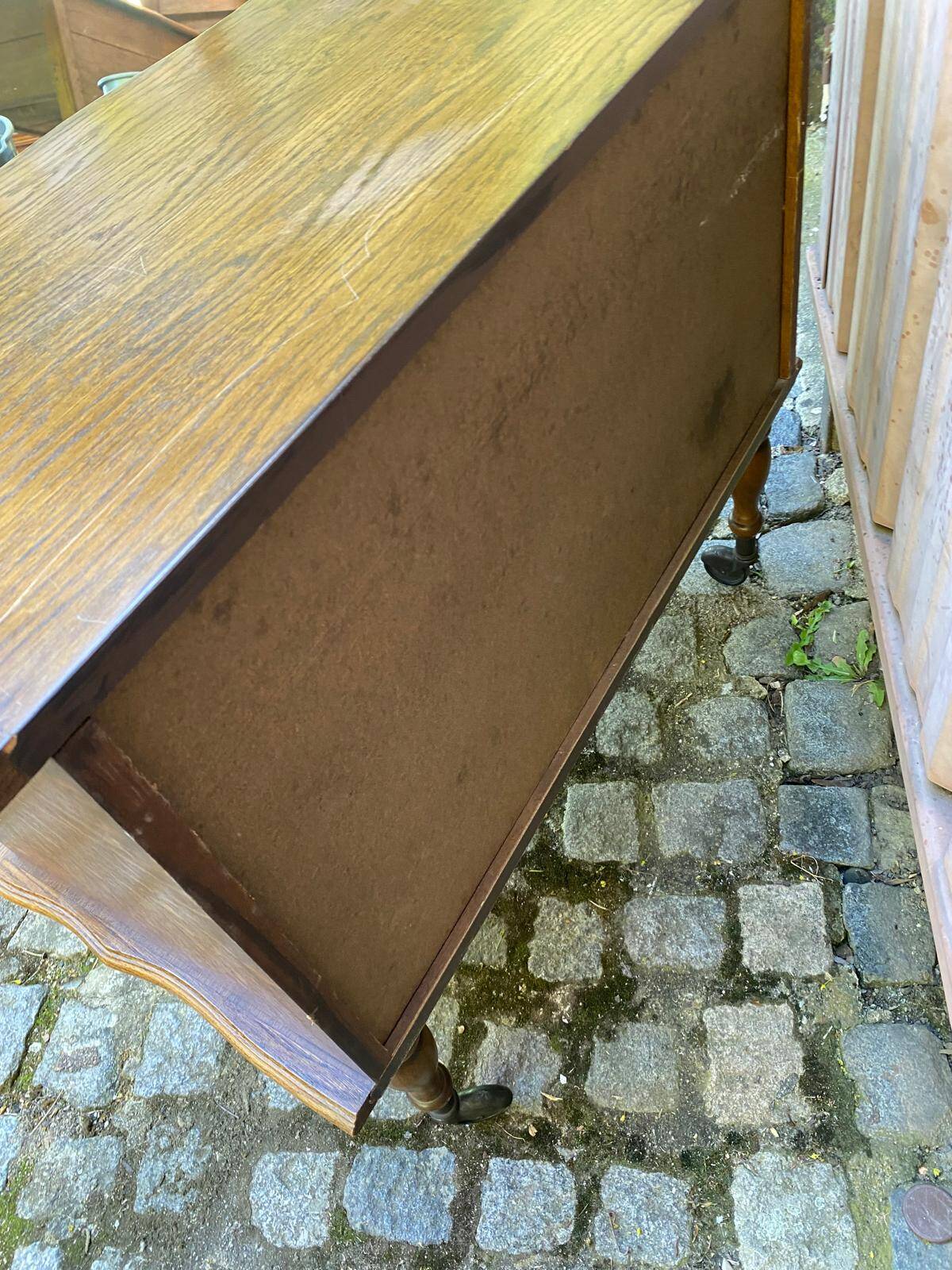 Bar vintage Louis XV sur roulettes en bois des années 60