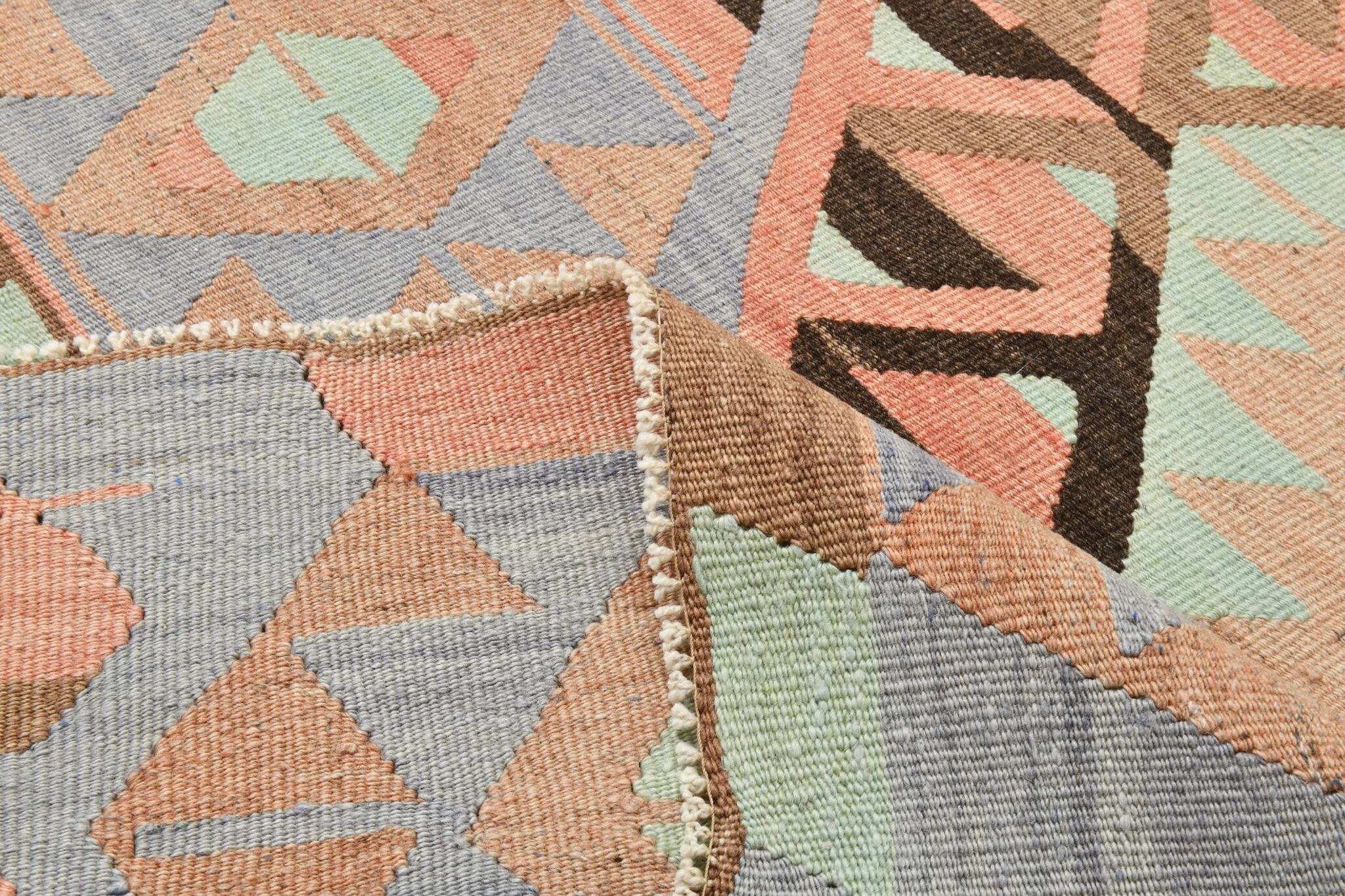 5x10 Geometric 58s Antique Kilim Rug, 168x313Cm