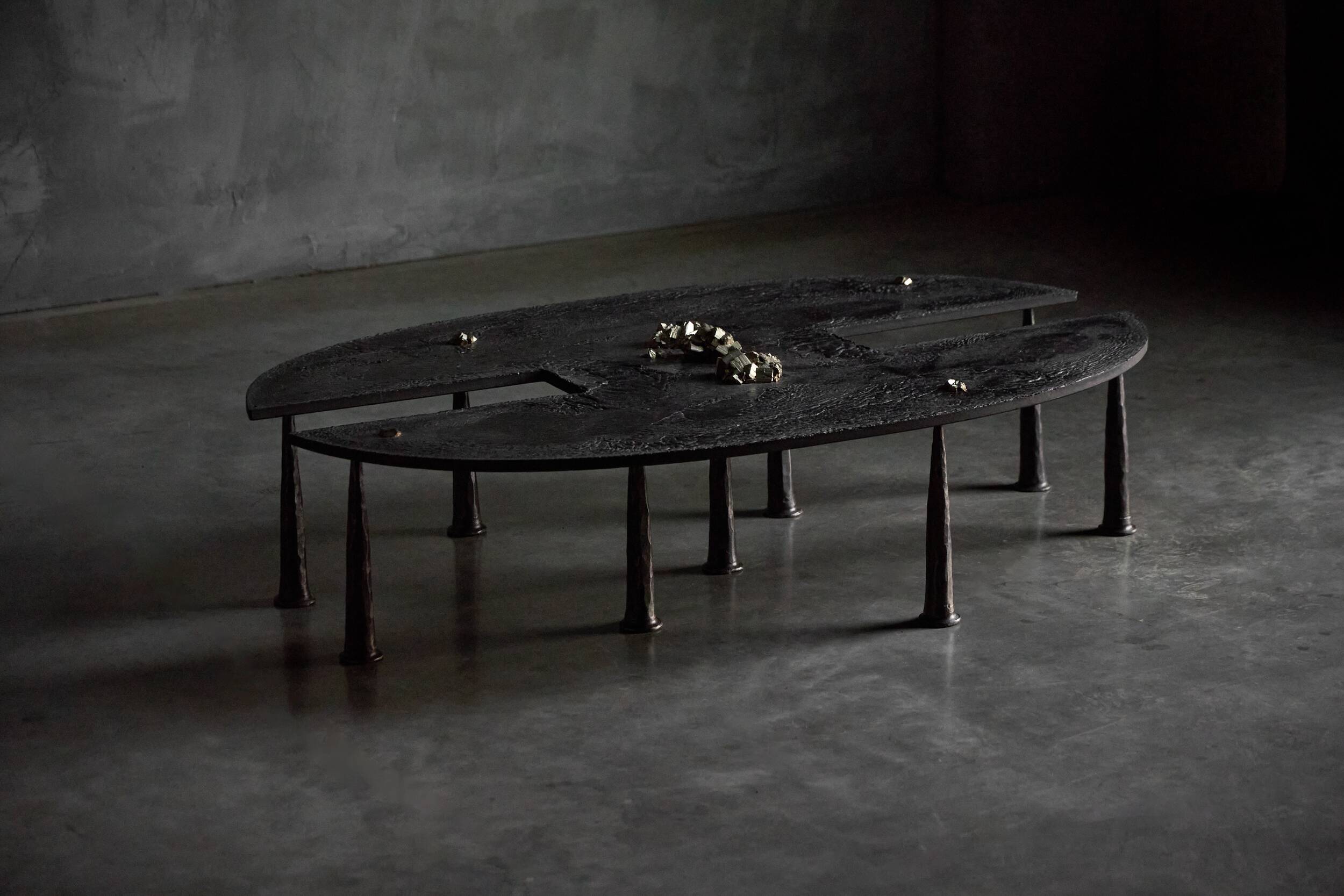 Thomas Serruys iron brutalist coffee table, Belgium, 2019