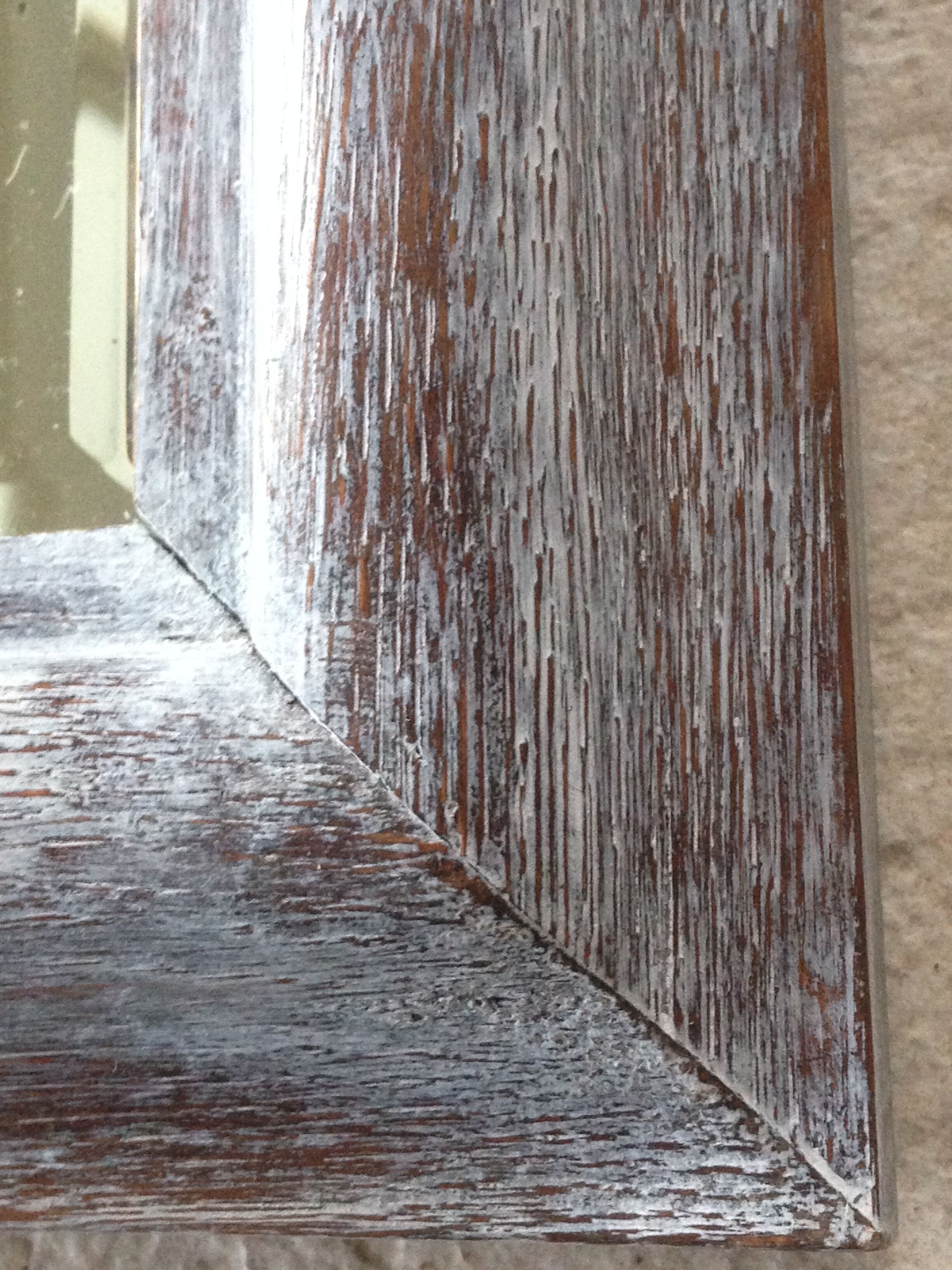 White beveled 81x68cm mirror