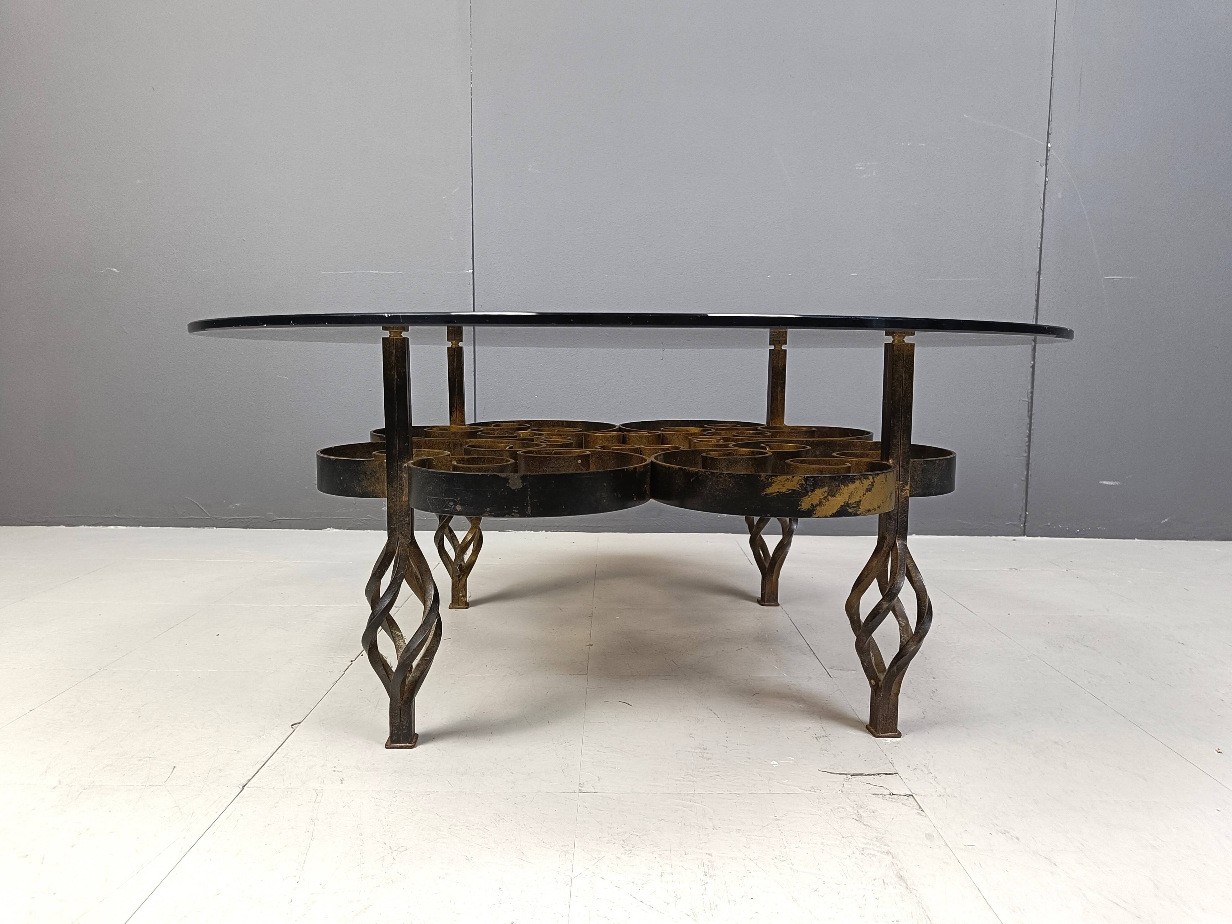 Brutalist Wrought iron coffee table 1970s