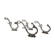 4 hooks Art Nouveau bronze