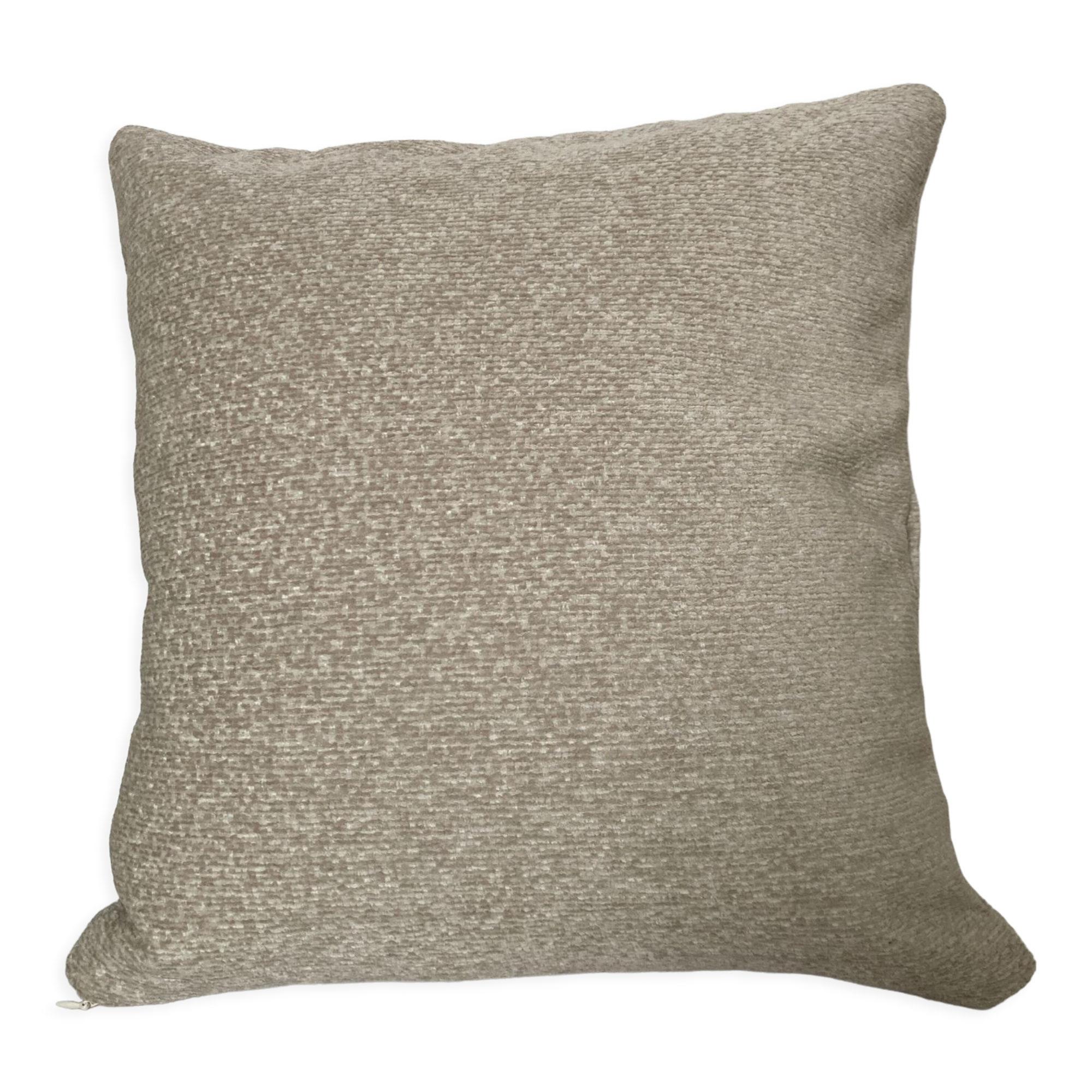 Off-white beige velvety effect cushion