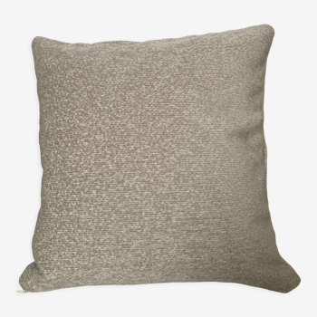 Off-white beige velvety effect cushion