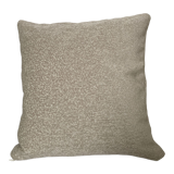 Off-white beige velvety effect cushion