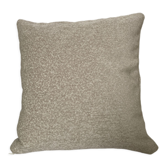Off-white beige velvety effect cushion