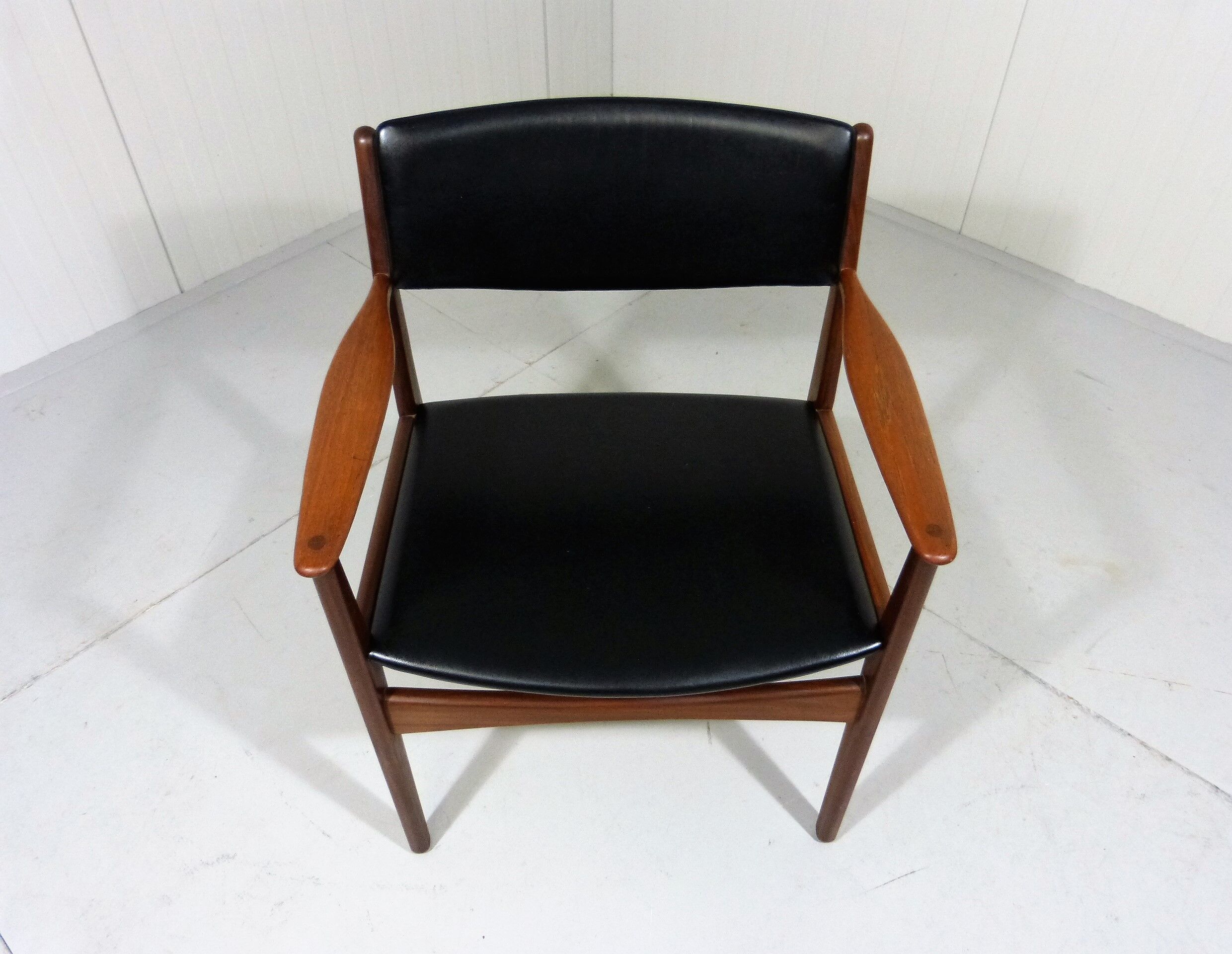 Armchair in teak & leather by Frem Røjle, Denmark
