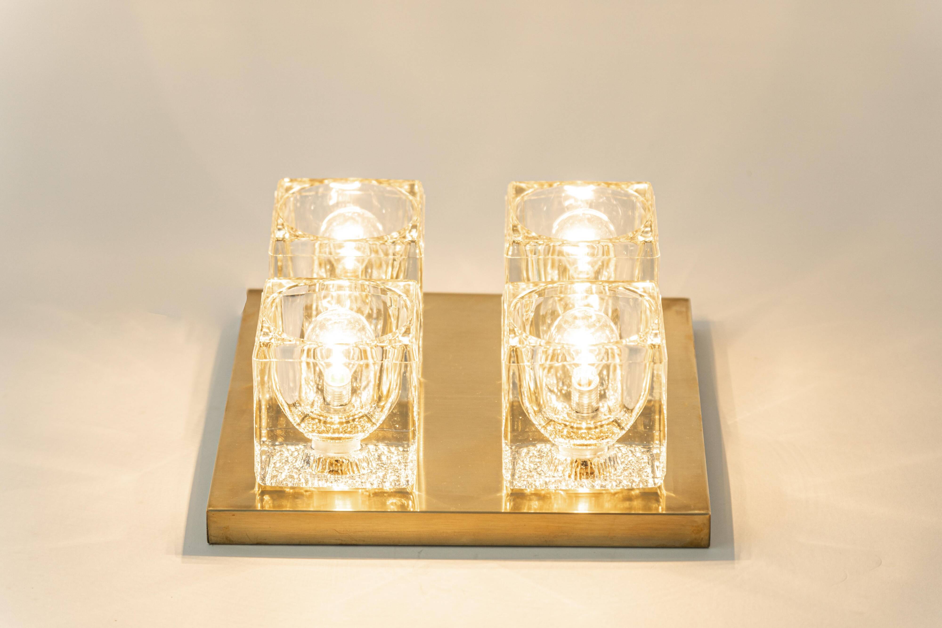 Plafonnier en verre par Peill & Putzler, Allemagne, années 1970