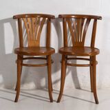 Chaises à café anciennes de style viennois (vers 1920). Ensemble de 2 pièces #1