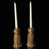 Paire de bougeoirs en plâtre en forme de nœud doré, Espagne, 1980