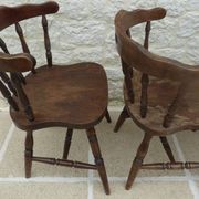 4 solid wood chairs in western style called "smockers chairs", in oak.