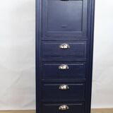 Art deco midnight blue chest of drawers 1950 france