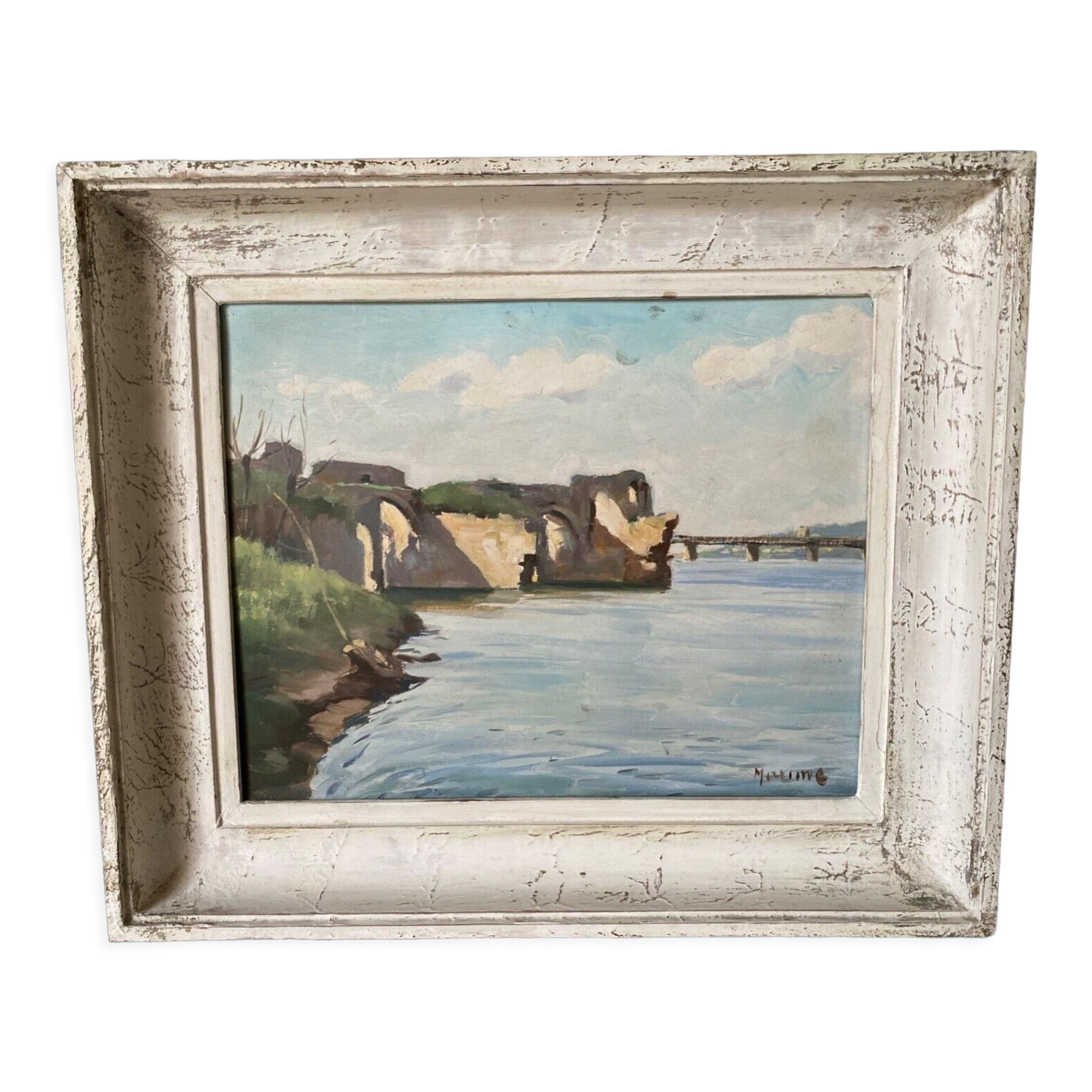 Countersigned lithograph Claude Hemeret Bouquet of blue flowers 43/175